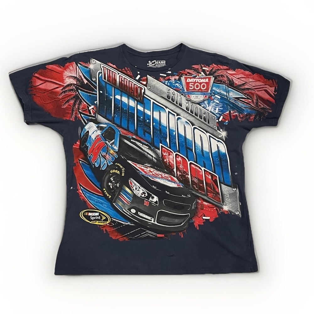 Chase Authentics 2014 Daytona 500 All Over Print Double Sided T-shirt‎ NASCAR XL